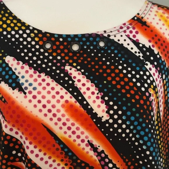 Max & Rina‎ Women's Boho Vibrant Multicolor Print Flowy Tunic Blouse. - Picture 6 of 7